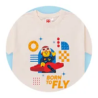 半袖Tシャツ BORN TO FLY ベージュ