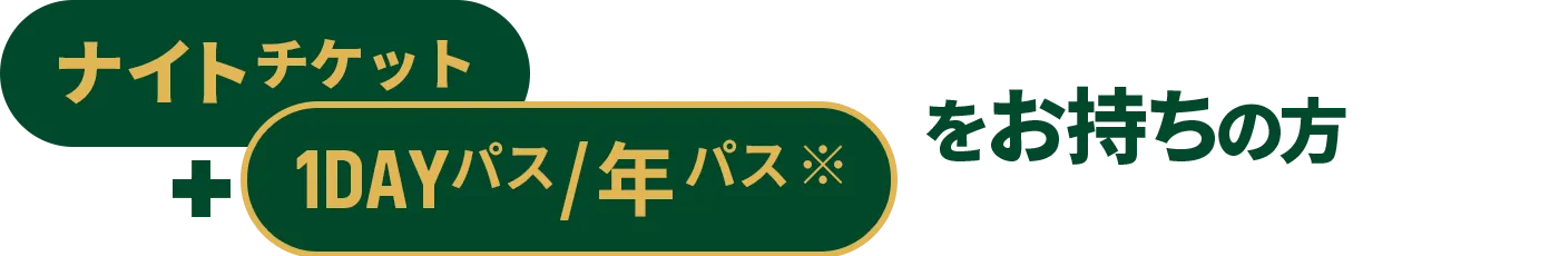 ナイトチケット+1DAYパス/年パスをお持ちの方