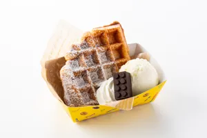 Croffle With Vanilla Ice Cream