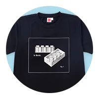半袖Tシャツ ブリック設計図 黒