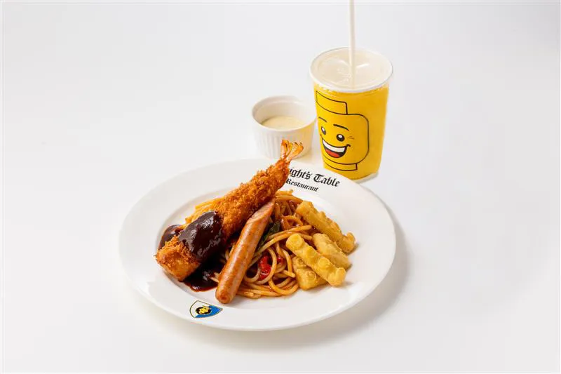 Ktr Pasta With Thick Tomato Based Sauce & Large Deep Fried Shrimp Set Ver2